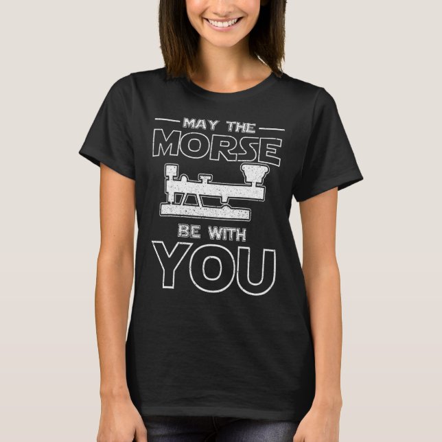Må morsen vara med dig, din morse-kod t shirt (Framsida)
