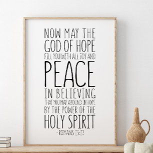 Må nu hoppets gud, romer 15:13 poster