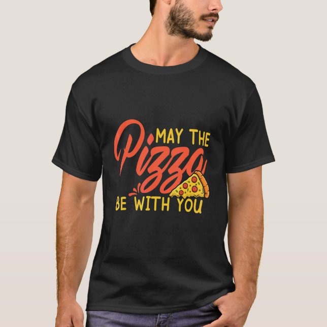Må pizzan vara med dig, himlen t shirt (Framsida)