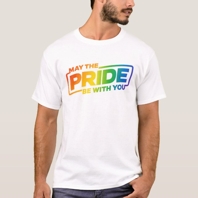 "Må pridet vara med dig" lgbt logotyp t shirt T (Framsida)