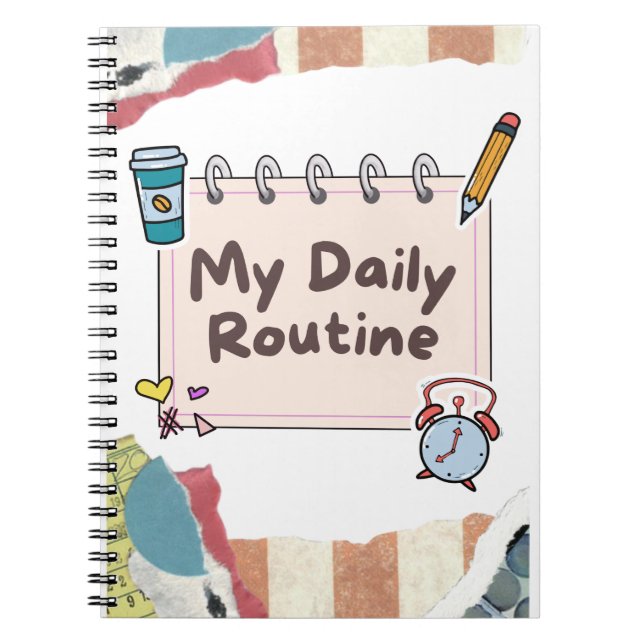 ma routine quotidienne Cahier à spirales Anteckningsbok (Framsidan)