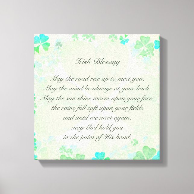 "Må vägen stiga upp upp..." Irish Bless Antique Canvastryck (Framsida)