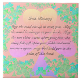 "Må vägen stiga upp upp..." "Irish Blessing. Kakelplatta