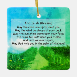Må vägen Stiga upp upp till Bless You, Irish Blati Julgransprydnad Keramik