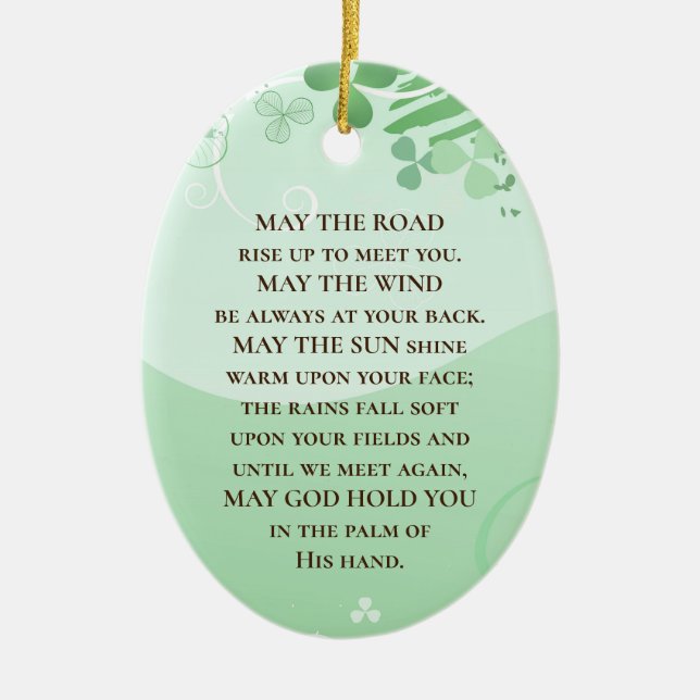 Må vägen vara Stiga upp fram till ditt irländska v Julgransprydnad Keramik (Framsidan)