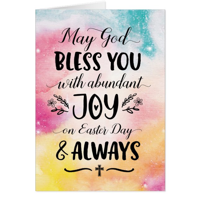 Må Välsigna dig med Joy On Påsk Hälsningskort (Framsidan)