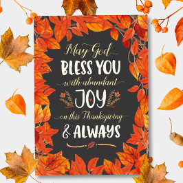 Må Välsigna dig med Joy On Thanksgiving Hälsningskort