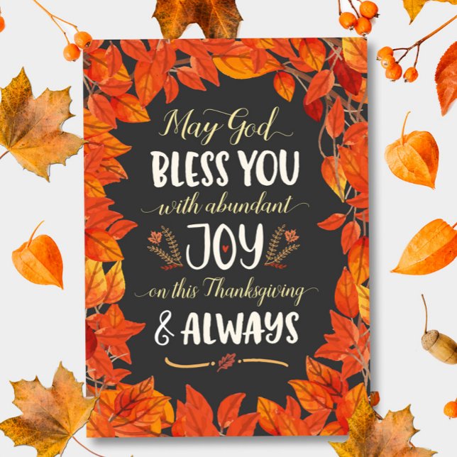Må Välsigna dig med Joy On Thanksgiving Hälsningskort (Skapare uppladdad)