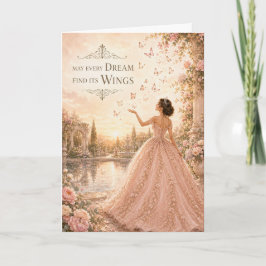 Må varje dröm hitta sina vingar Quinceañera-kort Kort