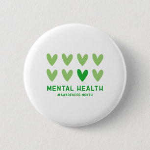 Må vi Bära Grönt Mental Health Awareness Månad Knapp