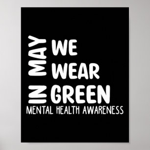 Må vi Bära Grönt Mental Health Awareness Month Gr Poster