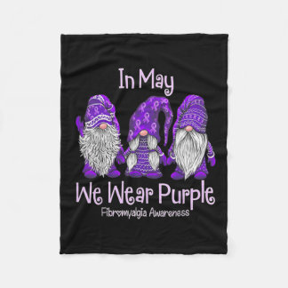 Må vi Bära Lila för Fibromyalgia Awareness Gnom Fleecefilt