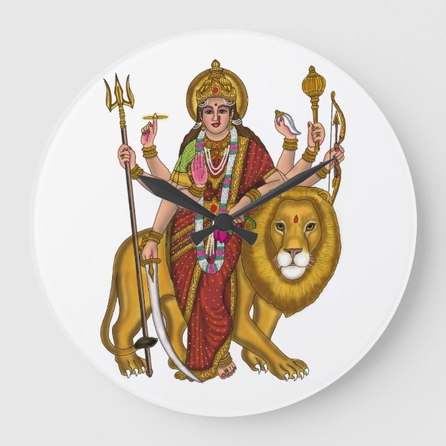 Maa Durga Clock Stor Klocka (Framsida)