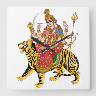 Maa Durga Wall Clock Fyrkantig Klocka