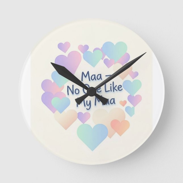 Maa Ingen som min Maa - Pastel Heart väggklocka | (Framsida)