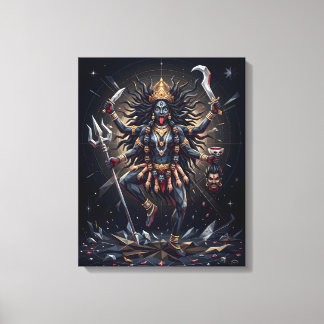 Maa Kali Geometrisk Konstduk Canvas