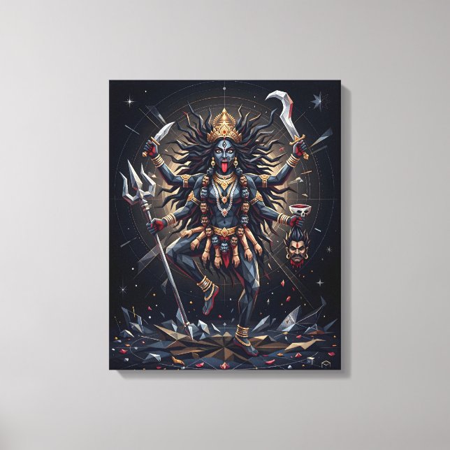 Maa Kali Geometrisk Konstduk Canvas (Framsida)