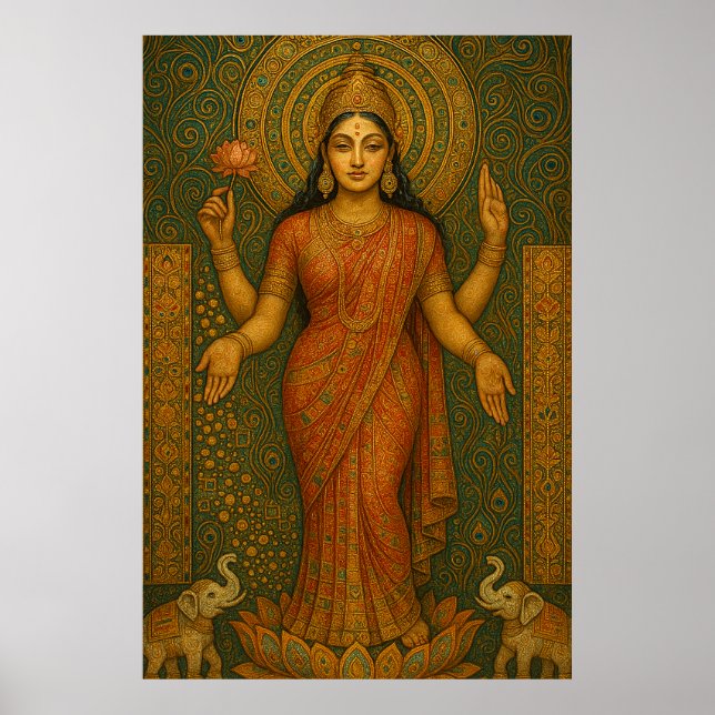 Maa Lakshmi : Godderas förmögenhet och välmående k Poster (Framsidan)