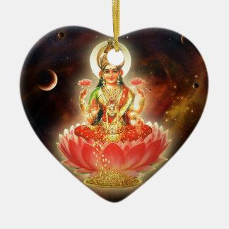 Maa Maha Lakshmi Devi Laxmi gudinna av rikedom Julgransprydnad Keramik