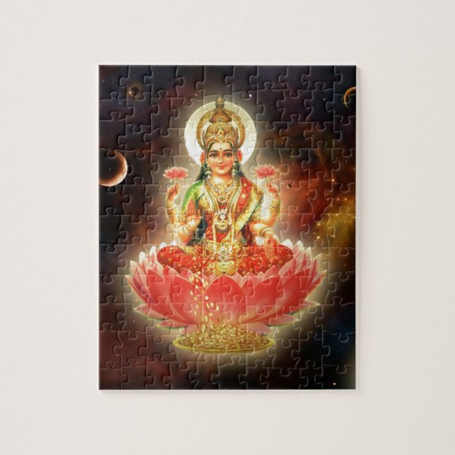 Maa Maha Lakshmi Devi Laxmi gudinna av rikedom Pussel (Vertikal)