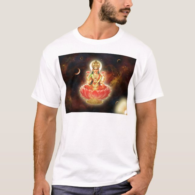 Maa Maha Lakshmi Devi Laxmi gudinna av rikedom T-shirt (Framsida)