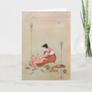 Maa Parvati och Ganesha Kort