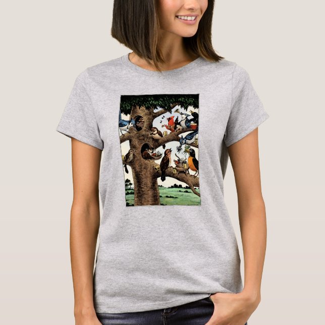 Maakies Bird Party Premium T-Shirt (Framsida)