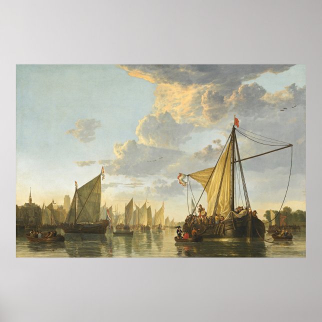 Maas at Dordrecht - Aelbert Cuyp Fine Art Poster (Framsidan)