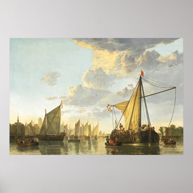 Maas på Dordrecht Aelbert Cuyp Poster (Framsidan)