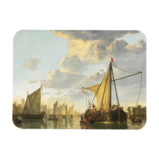 Maas vid Dordrecht Aelbert Cuyp Magnet (Horisontell)