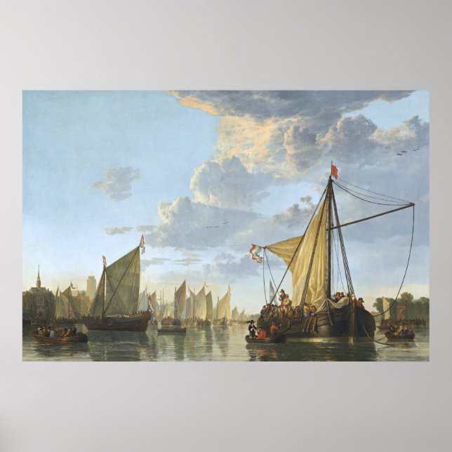 Maas vid Dordrecht av Aelbert Cuyp Poster (Framsidan)
