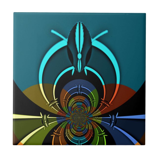 Maasai Färg Hakuna Matata Kakelplatta (Framsidan)