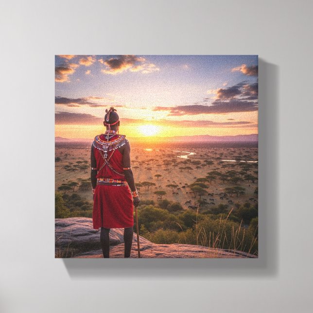 Maasai-konstduk Canvastryck (Framsida)