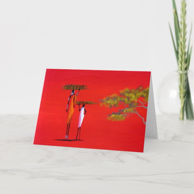 Maasai kort (masaien Mara, Kenya); röd X-mas (Framsida)