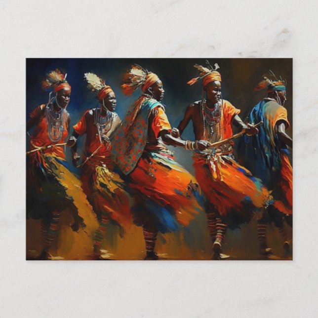 Maasai-krigardans Afrika-postkort Vykort (Framsida)