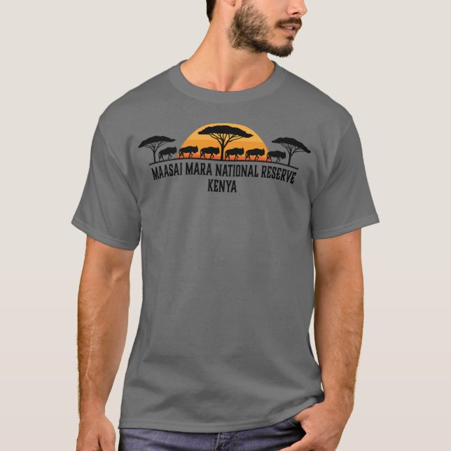 Maasai Mara National Reserve Kenya T Shirt (Framsida)