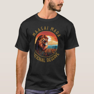Maasai Mara National Reserve Lejon Retro Distress T Shirt