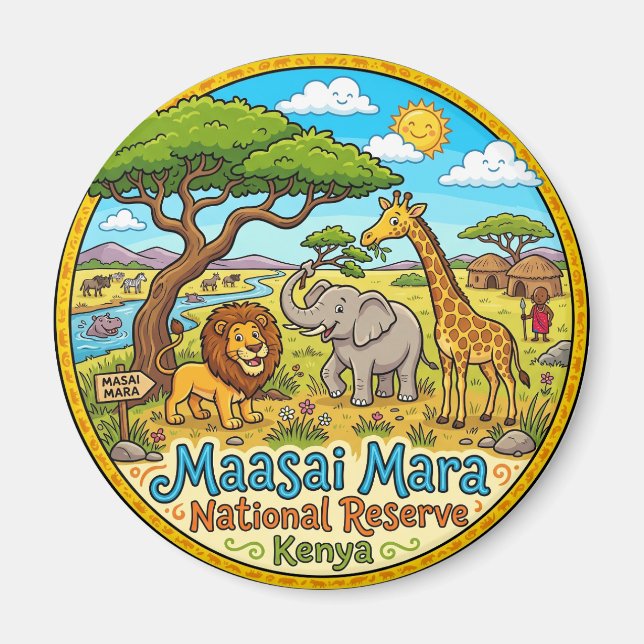 Maasai Mara Nationalreservat Kenya Magnet (Framsidan)