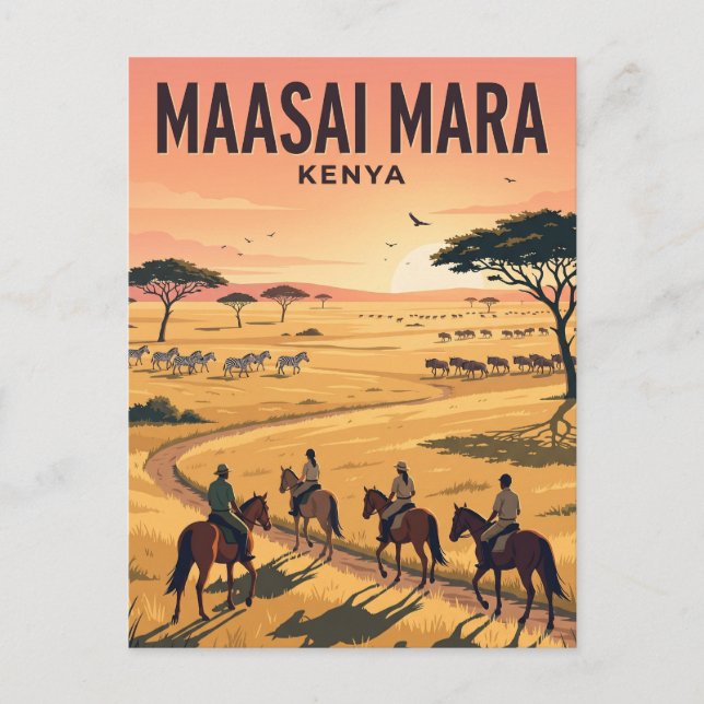 Maasai Mara Nationalreservat Kenya Vykort (Framsida)