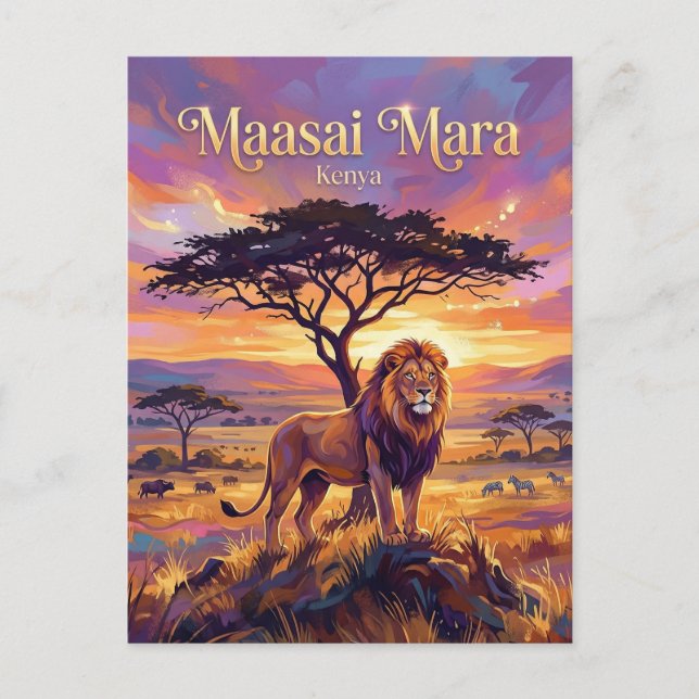 Maasai Mara nationalreservat Kenya Vykort (Framsida)