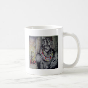 Maasai Mor & Child med Lejon Art Print/Graphic Kaffemugg