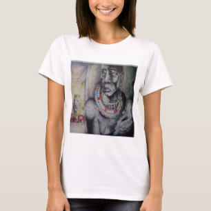 Maasai Mor & Child med Lejon Art Print/Graphic T-shirt
