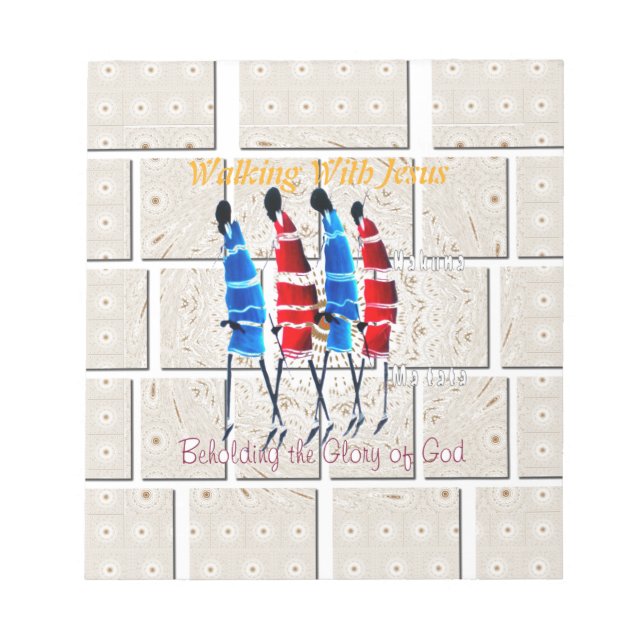 Maasai Morans Christian Art Skriv ut Anteckningsblock (Framsida)