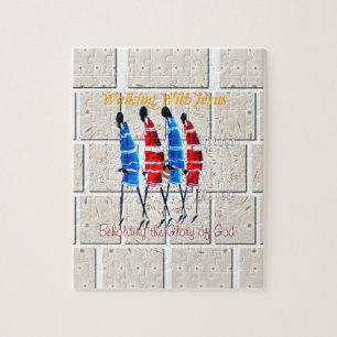 Maasai Morans Christian Art Skriv ut Pussel