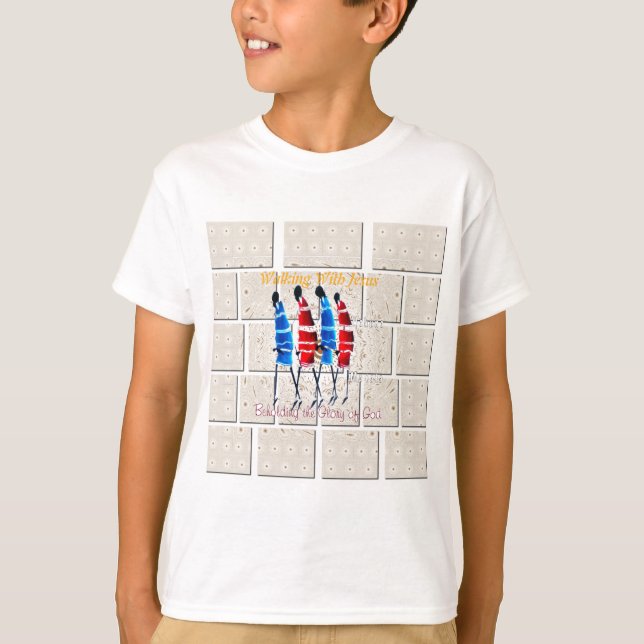Maasai Morans Christian Art Skriv ut T-shirt (Framsida)