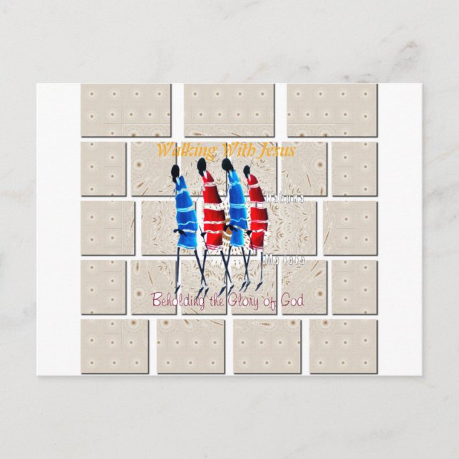 Maasai Morans Christian Art Skriv ut Vykort (Framsida)