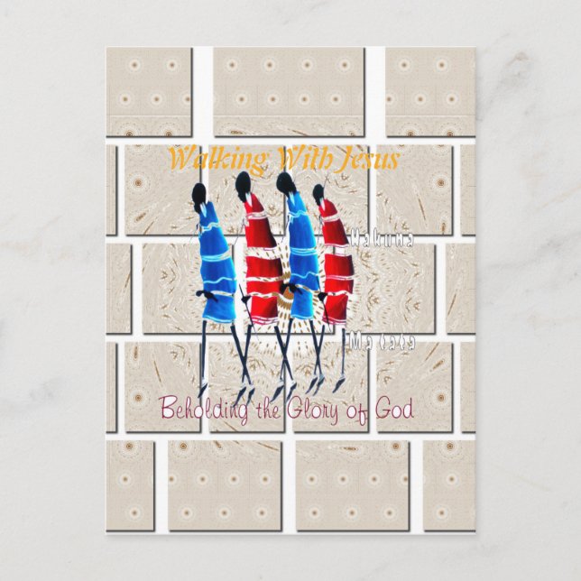 Maasai Morans Christian Art Skriv ut Vykort (Framsida)