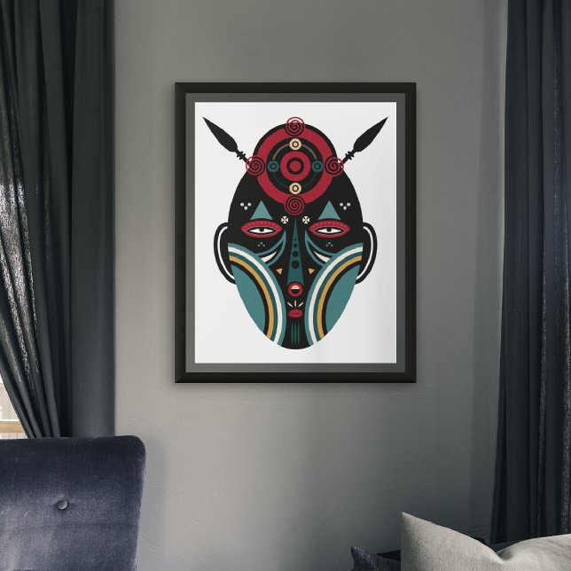 Maasai Stam Mask Canvastryck (Skapare uppladdad)