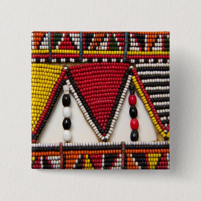 Maasai stamm pärlarbete knapp (Framsida)