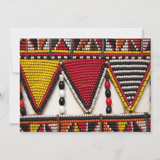 Maasai-stammens pärlarbete kort (Framsida)